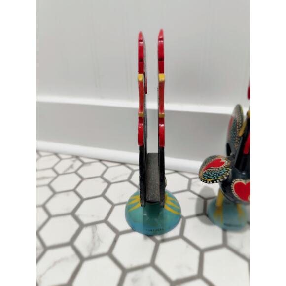 Vintage Old Barcelona Roosters Good luck Charms Handpainted Decor - Picture 3 of 7